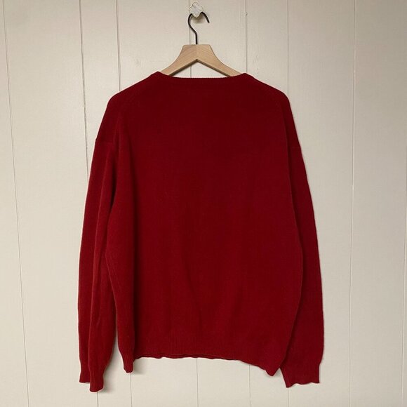 Men's Alan Flusser 100% Cashmere V-Neck Sweater, Red, Size XL. - Picture 2 of 6
